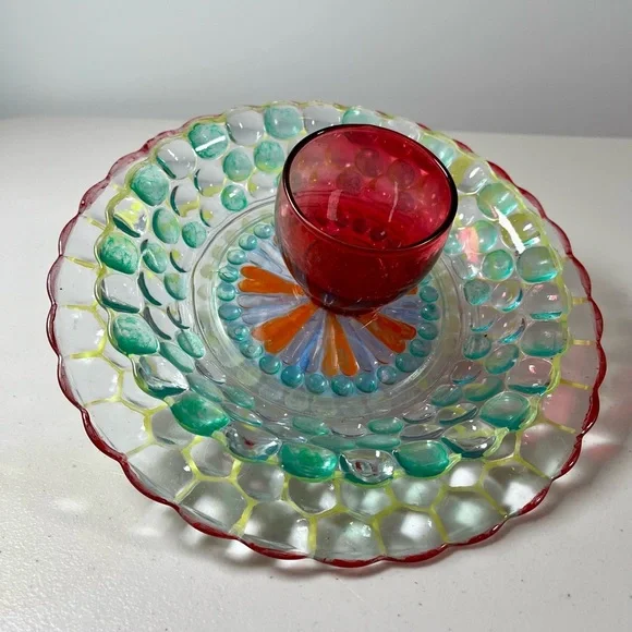 Glass Art Flower. 9.5 inch diameter, multicolored - Picture 10 of 10